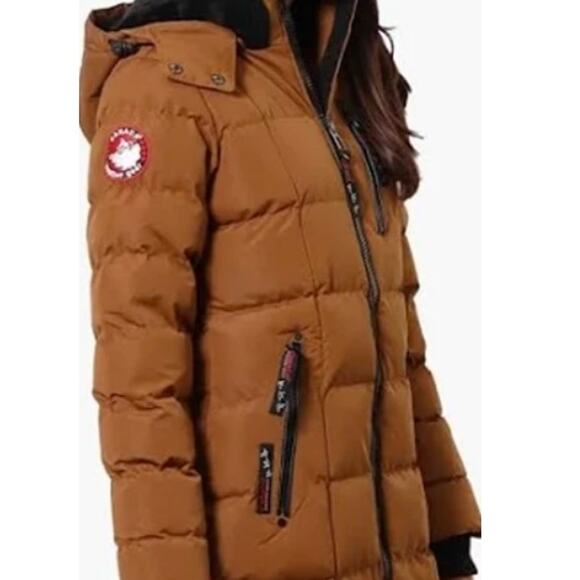 Canada Weather Gear Women's Brown Bubble Puffer Parka Winter Jacket Size L - Picture 1 of 11